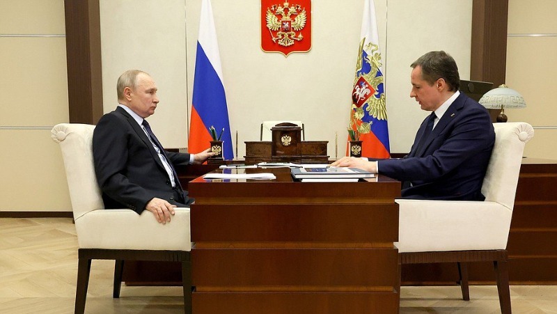 Президент России Владимир Путин встретился с губернатором Белгородской области 